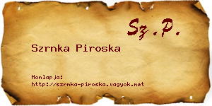 Szrnka Piroska névjegykártya
