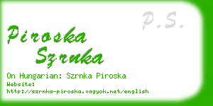 piroska szrnka business card